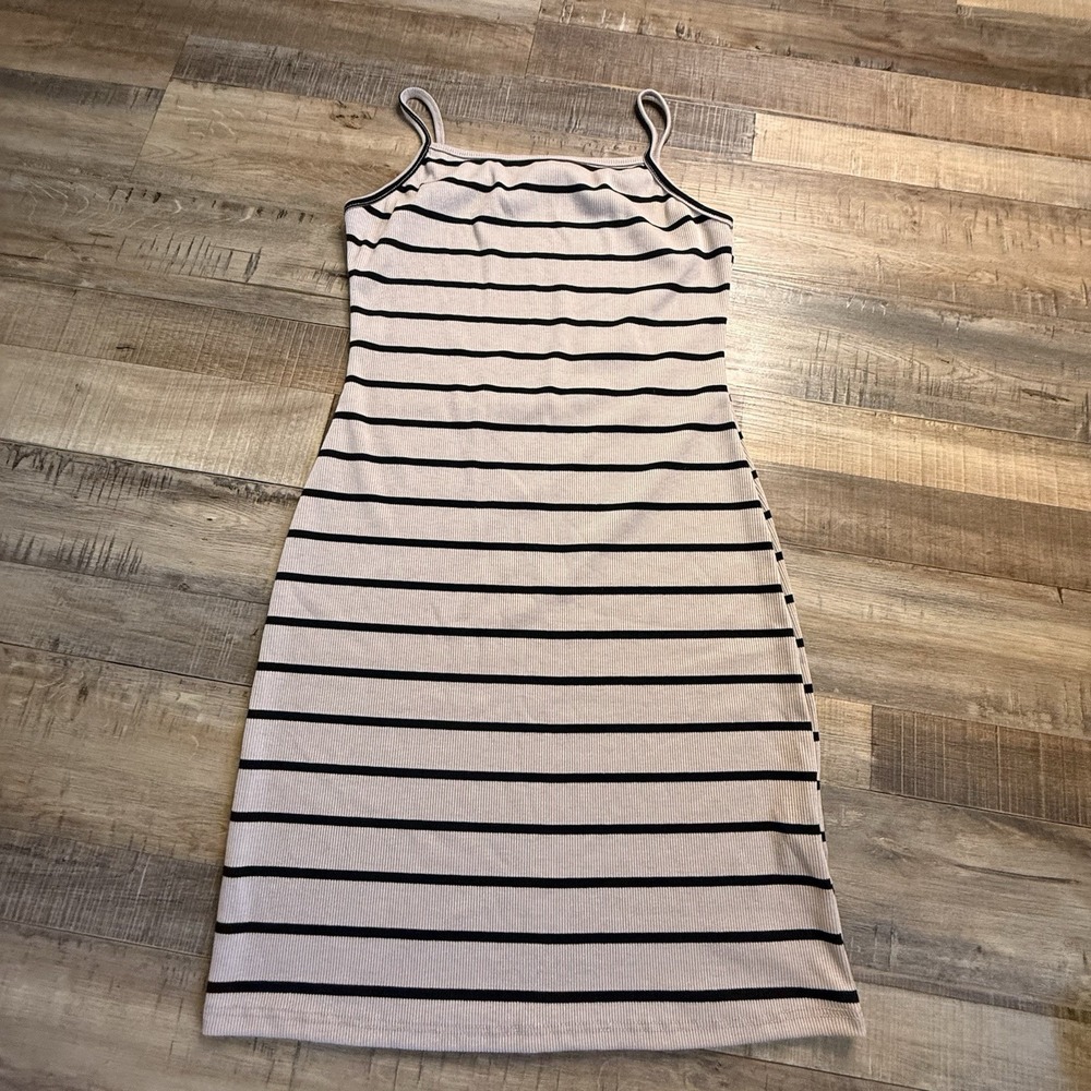 See You Monday Striped Bodycon Midi Dress Sz M Casual
